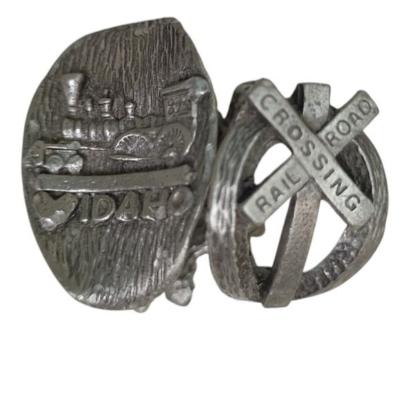 Vintage Jewelry - Silverwood Idaho Pewter Vintage Souvenir Spoon Collectible Ring
